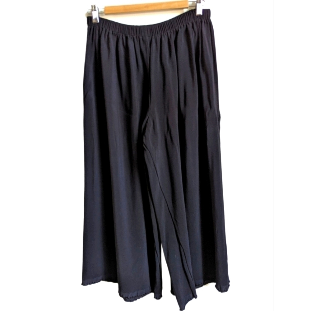 PROENZA SCHOULER Black Luxury Elastic Waistband Leg Palazzo Ankle Pants Size 6